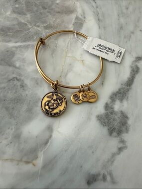 Alex and Ani USMC Rose Gold Charm Bracelet